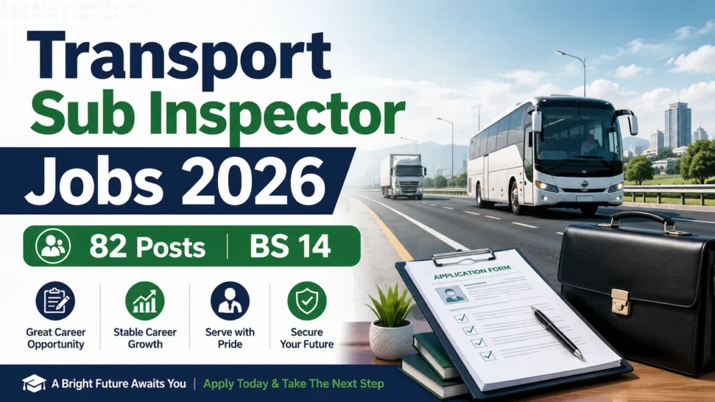 PPSC Transport Sub Inspector Jobs 2026 for 82 BS 14 posts
