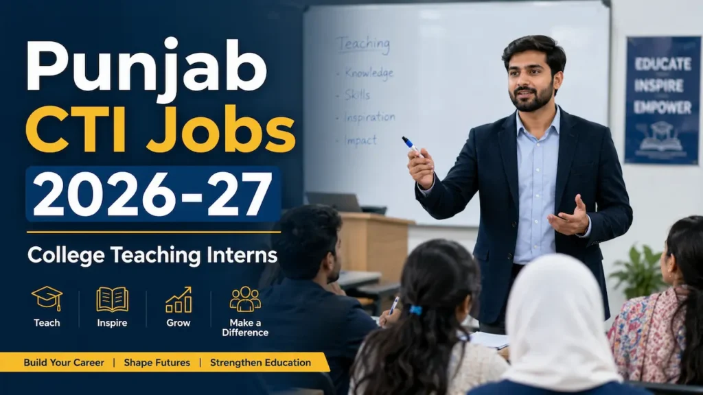 Punjab CTI Jobs 2026-27 College Teaching Intern recruitment