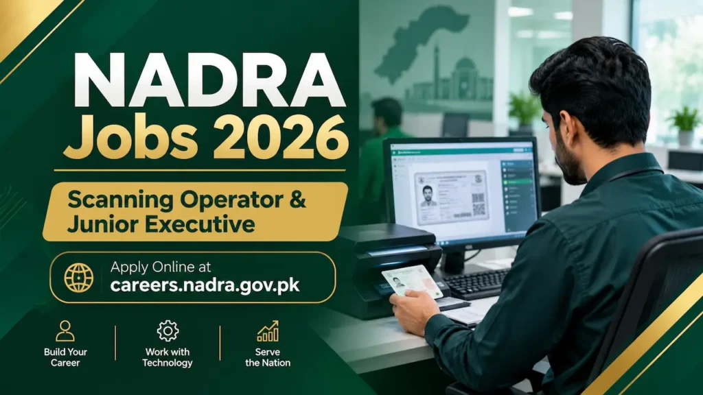 NADRA Jobs 2026 Scanning Operator and Junior Executive Vacancies Banner